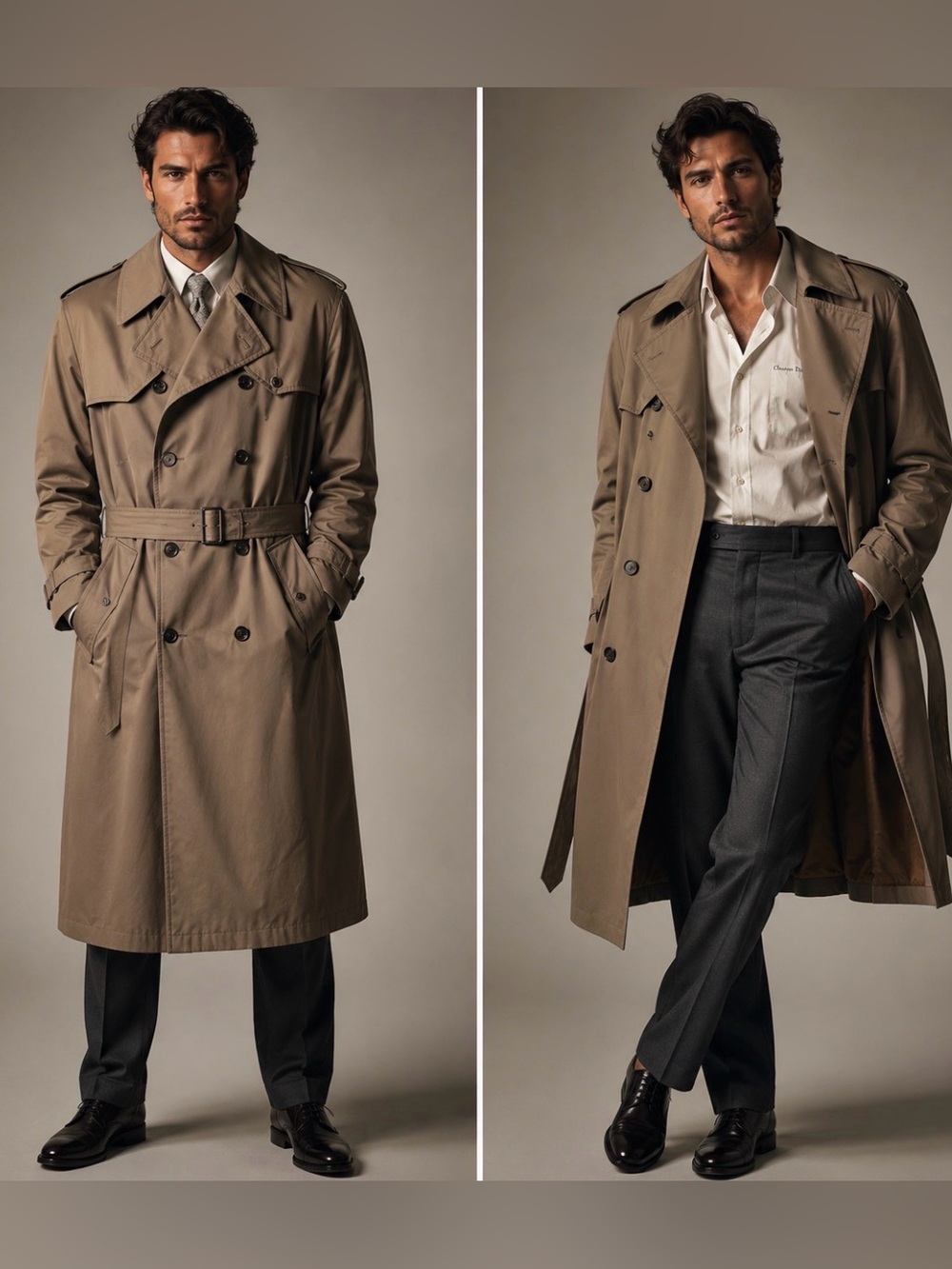 Vintage Christian Dior Le Connaisseur Belted Trench Coat Complete 38L